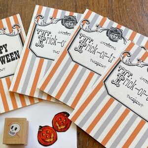 PRICE DROP!! Lot of 25 Halloween Cards and Rubber Stamps!
